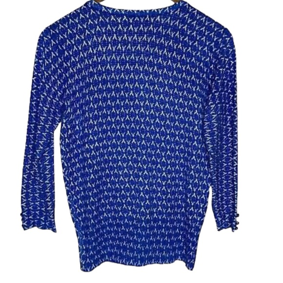 NEW Grace Blue/White Printed Pattern Cardigan - Picture 6 of 6